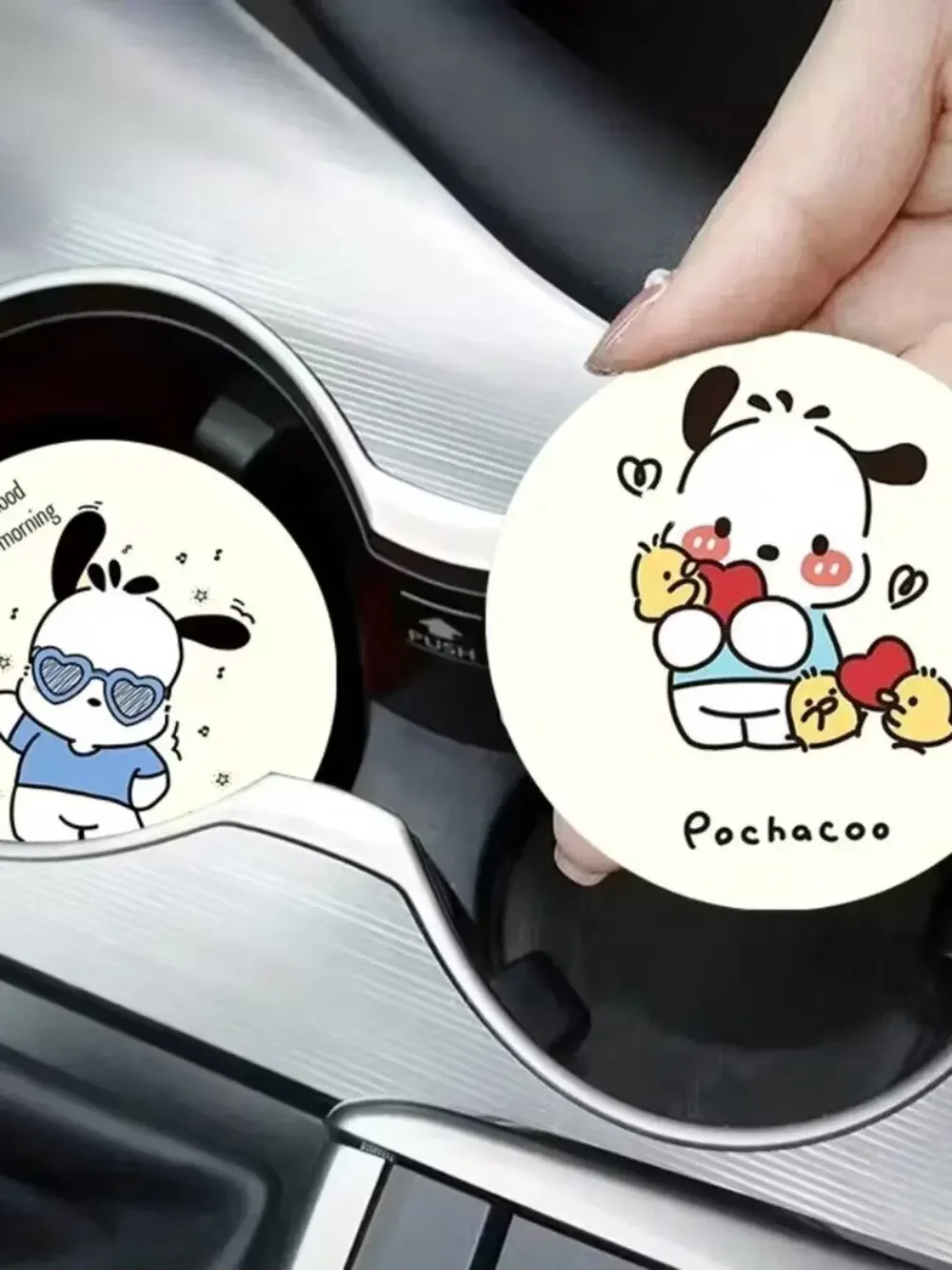 #CAR-583 Hello Kitty & Friends - Pochacco Car Coasters